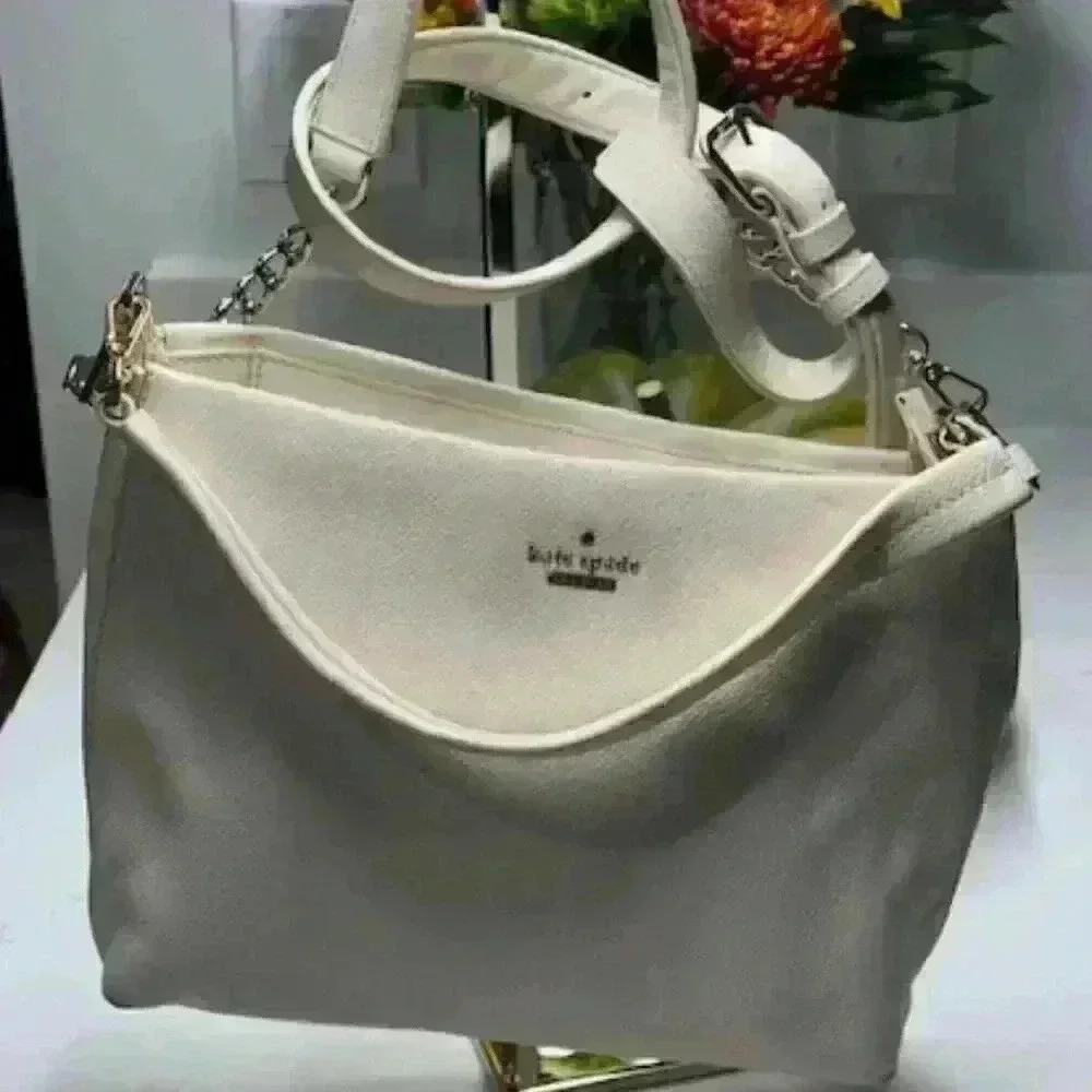 Kate Spade Pebbled Leather Tote/Shoulder/Crossbody Bag Cream Color